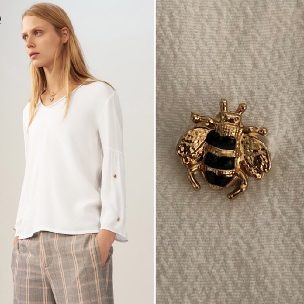 Maje Loust Metal Bee Embellished Top